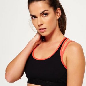 Superdry Gym Duo Strap Rintaliivit Musta