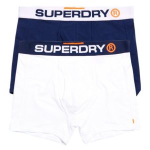 Superdry Monochrome Bokserit 2 Kpl Pakkaus Laivastonsininen