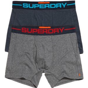 Superdry Sport Bokserit 2 Kpl Pakkaus Harmaa