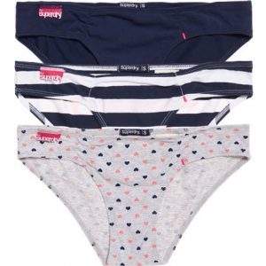 Superdry Super Standard Pikkuhousut 3 Kpl Pakkaus Sininen